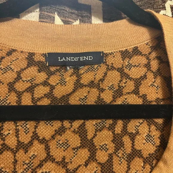 Women’s Cheetah / Leopard Print Lands End Cardigan, Size 1XL, Animal Print - Picture 5 of 7